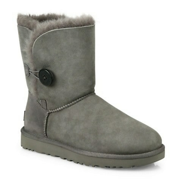 UGG Shoes - UGG Bailey Button Suede Grey Boots Size 7